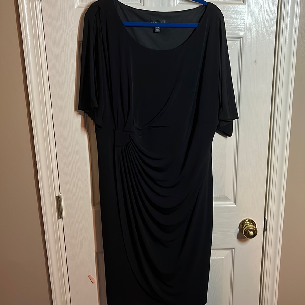 Mock wrap midi dress